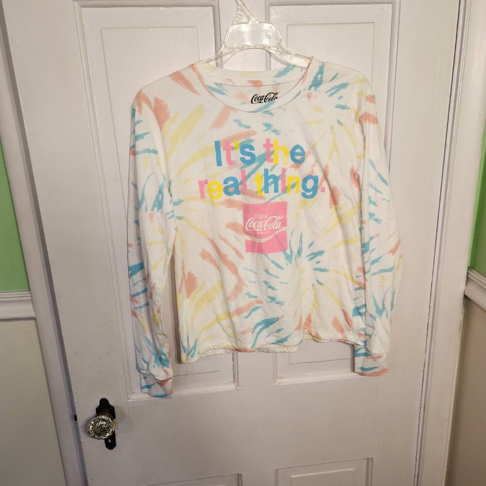Coca Cola Long Sleeve Tie Dye Shirt Size M - Picture 2 of 4